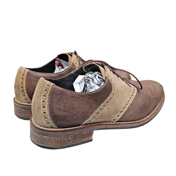 Two Tone Oxford Cole Haan Williams Size 9 Brown Leather Tan Suede Men's Dress - Picture 7 of 14